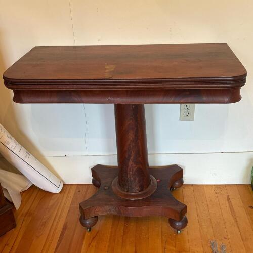 Vintage Swivel-Top Wooden Game Table