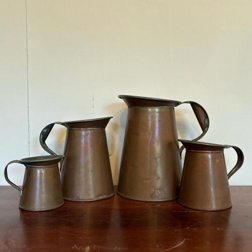 Set of Vintage Copper-Tone Pitchers