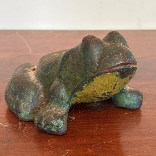 Cast Iron Frog with Green Patina Finish