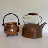 Copper-Tone Teapot and Small Cauldron
