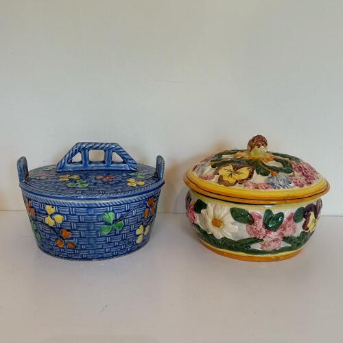 Majolica-Style Covered Ceramic Dishes