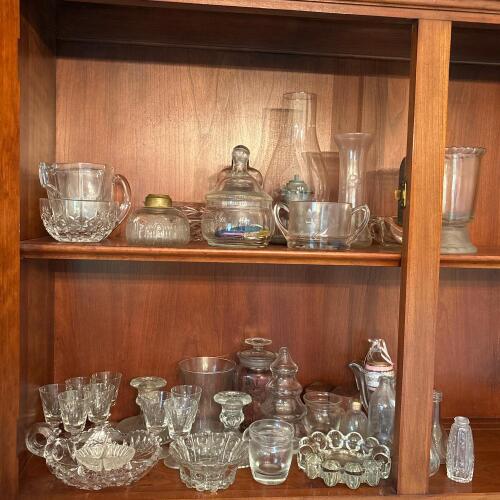 Assorted Vintage Clear & Pressed Glassware