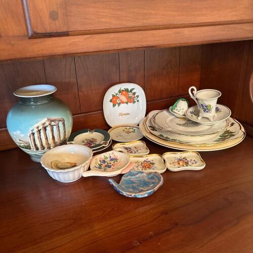 Assorted Ceramic Plates, Dishes, & Vase