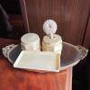 Ornate Oval Vanity Mirror Tray & Plastic Vanity Set