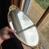 Ornate Oval Vanity Mirror Tray & Plastic Vanity Set - 5