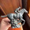 Jockey on Horse Cast Metal Horseshoe Ashtray - 5