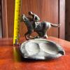 Jockey on Horse Cast Metal Horseshoe Ashtray - 6
