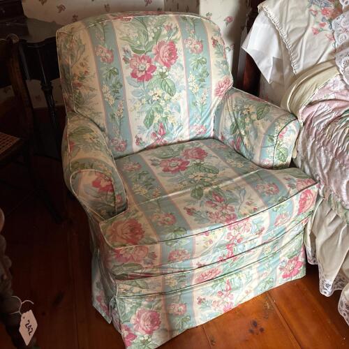 Floral Upholstered Club Chair