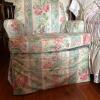 Floral Upholstered Club Chair, Yellow Velvet Beneath - 2