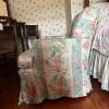 Floral Upholstered Club Chair, Yellow Velvet Beneath - 5