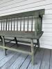Green Painted Windsor-Style Bench with Spindle Back - 2