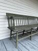 Green Painted Windsor-Style Bench with Spindle Back - 4