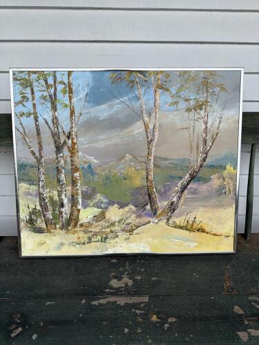Landscape Painting Maine Mountains by C. Branson 1987