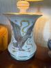 Porcelain Table Lamp With Eagle Motif and Drum Shade - 2