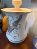 Porcelain Table Lamp With Eagle Motif and Drum Shade - 5