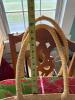 Woven Straw Tote Bag With Floral Print Lining - 5