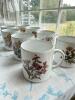 Bareuther Waldsassen Bavaria Germany Porcelain Mugs, Floral Motif - Set of 9