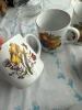 Bareuther Waldsassen Bavaria Germany Porcelain Mugs, Floral Motif - Set of 9 - 4