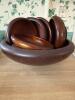 Mid-Century Modern Style Wooden Bowls and Salad Plates