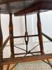 Antique Wooden Stool with Turned Legs and Iron Stretcher - 2