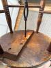 Antique Wooden Stool with Turned Legs and Iron Stretcher - 5