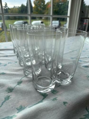 Set of Vintage Glass Tumblers with Pinched Detail