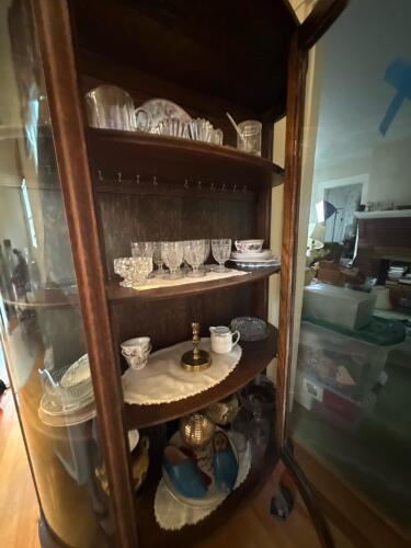 Assorted Clear Pressed Glass Goblets and Decorative Cups