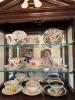 Wall-Mounted Pediment-Top China Display Cabinet with Teacups - 2