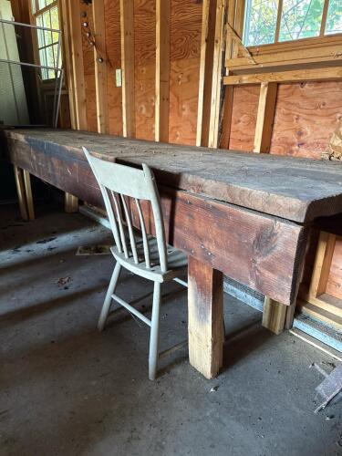 Rustic Heavy Timber Workbench from Old Barn
