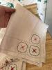 Embroidered Linens With Floral Motif and Glass Platter - 2