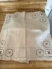 Embroidered Linens With Floral Motif and Glass Platter - 3