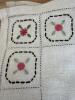 Embroidered Linens With Floral Motif and Glass Platter - 5