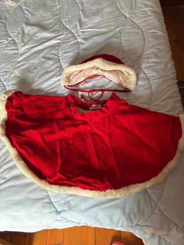 Vintage Lord & Taylor Red Cape and Bonnet Christmas Set