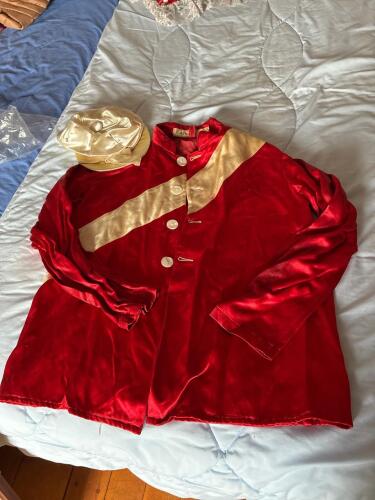 Leon Meyer Red and Gold Jockey Silks and Cap
