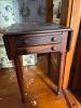 Antique-Style Drop-Leaf Side Table with Turned Legs - 2