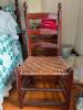 Ladder-Back Side Chair With Woven Seat and Embroidered Pilllow