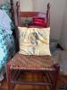 Ladder-Back Side Chair With Woven Seat and Embroidered Pilllow - 2