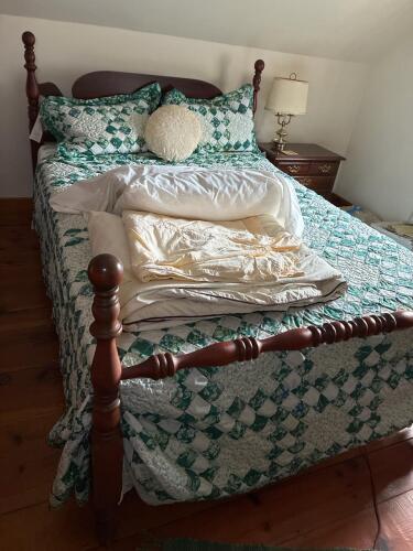Four-Poster Full-Size Bed Frame with LInens