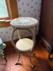 Painted Wicker Accent Table in Victorian-Style