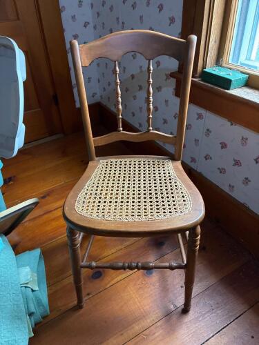 Wood Side Chair With Cane Seat