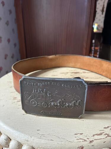 Wells Fargo and Company Belt with Embossed Buckle