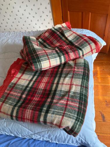 Pair of Lady Seymour Plaid Wool Blankets