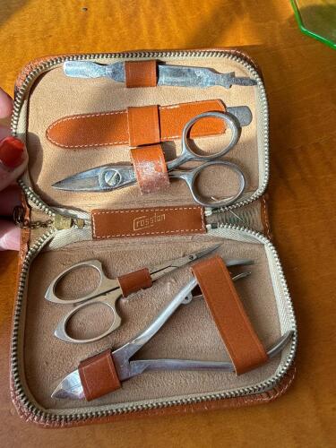 Vintage Crosston Leather Manicure Kit With Tools