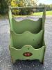 Painted Wood Letter Rack with Scalloped Sides