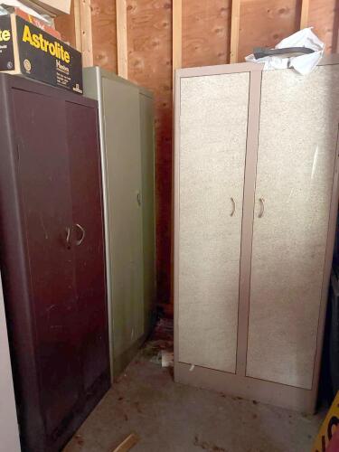 Metal Wardrobe Storage Cabinets, Set of Three