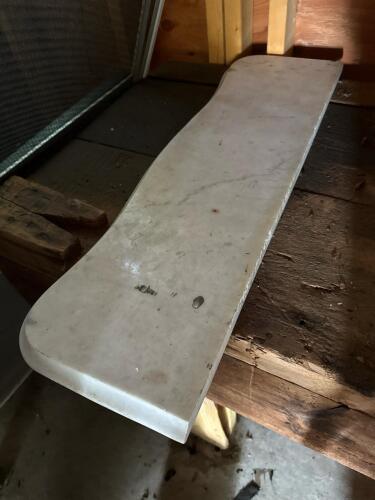 Curved White Marble Tabletop Piece