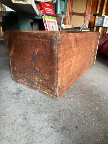 Large Antique Wooden Advertising Crate