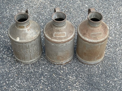Vintage Sanitary Milk Co. Dairy Milk Cans, Set of Three