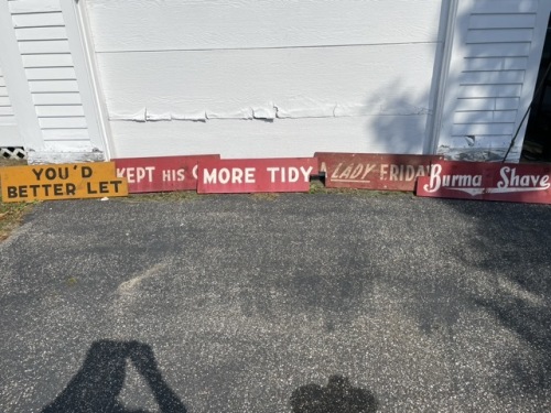 Burma-Shave Advertising Signs, Set of 5 - Double Sided