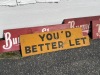 Burma-Shave Advertising Signs, Set of 5 - Double Sided - 4